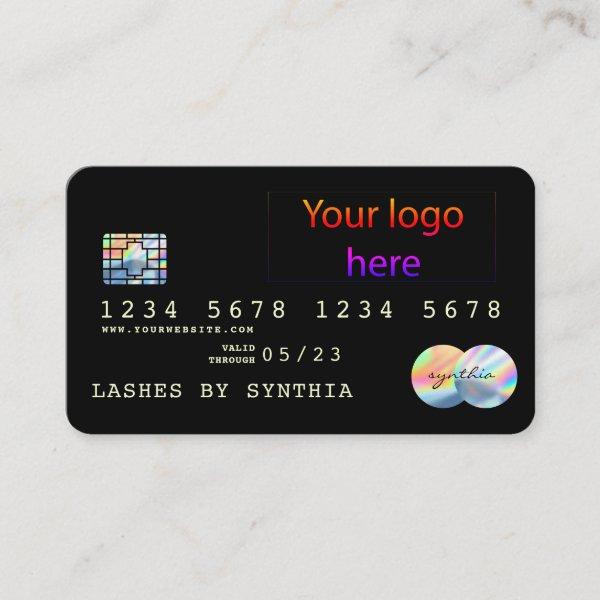 Add Your Logo Holograph Modern Credit Card