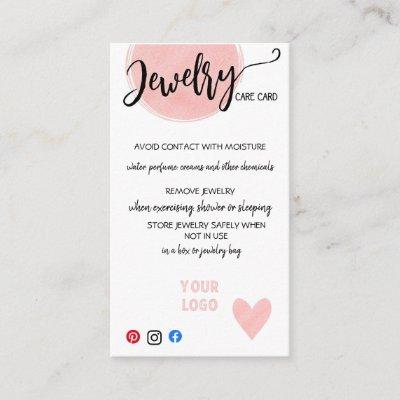 ADD YOUR LOGO JEWELRY CARE CARDS