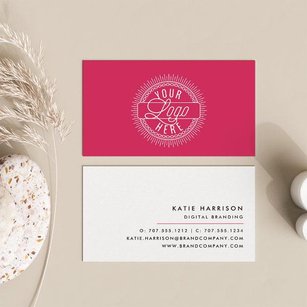 Add Your Logo | Modern Black, White & Fuchsia