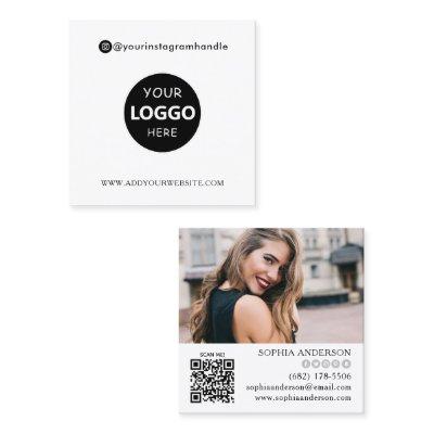 add your logo photo QR code Modern social media Square