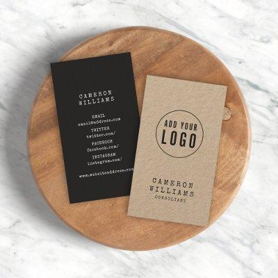 Add Your Logo Rustic Kraft Typewriter Social Media