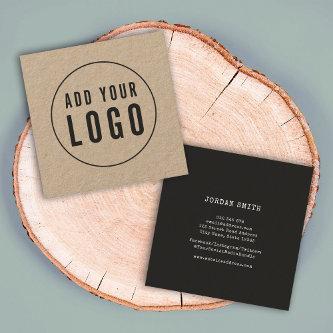 Add Your Logo Rustic Kraft Typewriter Social Media Square