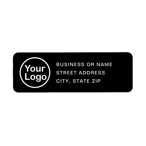 ADD YOUR LOGO Simple Black & White Return Address Label