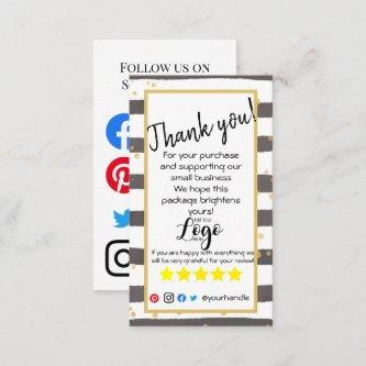 ADD YOUR LOGO thank you order insert card