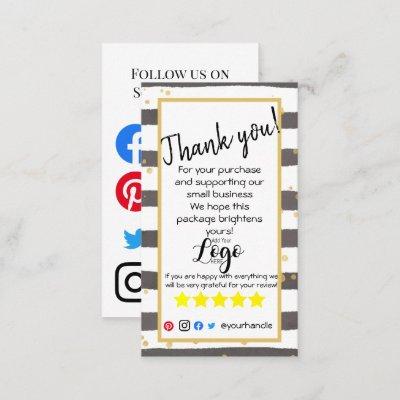 ADD YOUR LOGO thank you order insert card