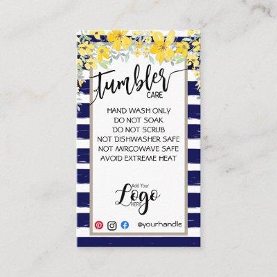 ADD YOUR LOGO TUMBLER CARE CARDS vinyl business