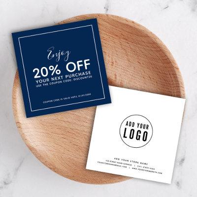 Add Your Logo White Border Editable Color Discount Card