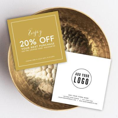 Add Your Logo White Border Editable Color Discount Card