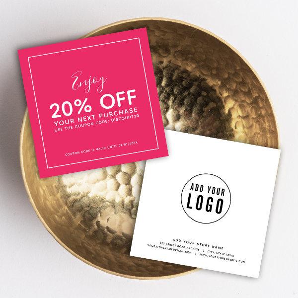 Add Your Logo White Border Editable Color Discount Card