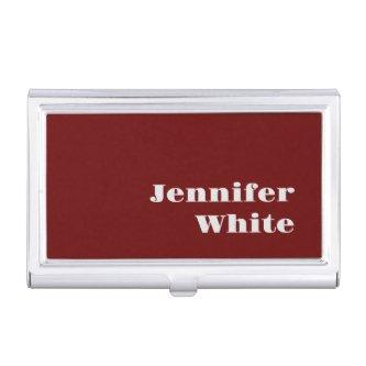 Add Your Name Modern Minimalist Plain Dark Red  Case