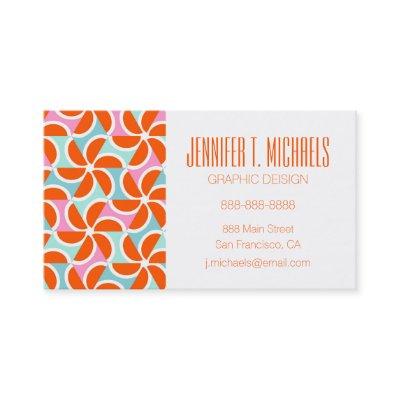 Add Your Name | Retro Orange Wedge Pattern
