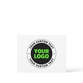 Add Your Own Business Logo or Uploaded Design Note Card