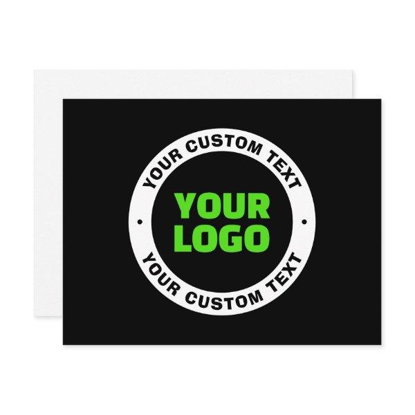 Add Your Own Business Logo or Uploaded Design Note Card