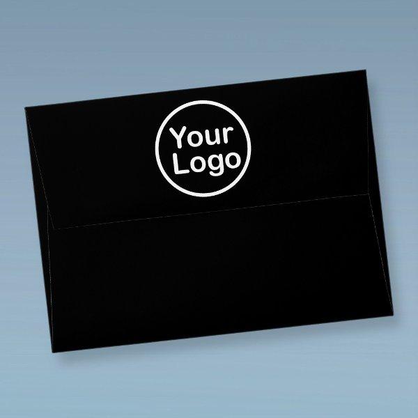 Add Your Own Logo | Black Background Envelope