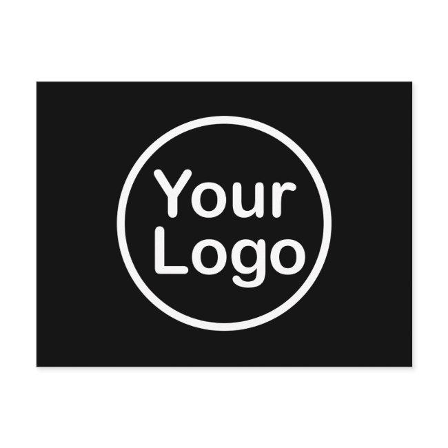 Add Your Own Logo | Black Background Postcard