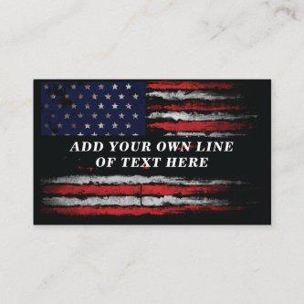 Add your own text on grunge American flag