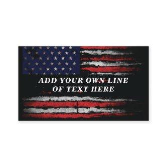 Add your own text on grunge American flag