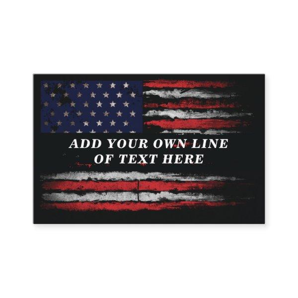 Add your own text on grunge American flag