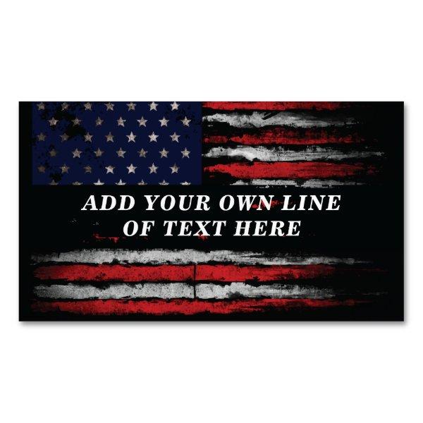 Add your own text on grunge American flag  Magnet