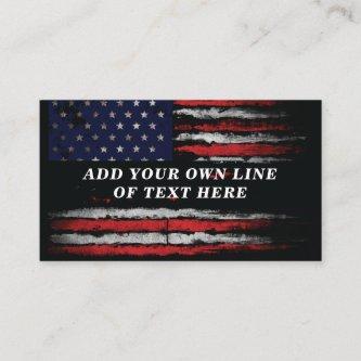 Add your own text on grunge American flag  Calling Card