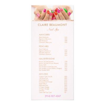 Add Your Photo Nail Salon Price List Service Menu