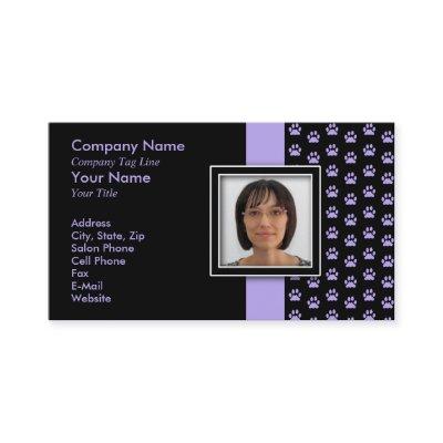 ADD YOUR PHOTO Pet Grooming Paw Print Appointment Card