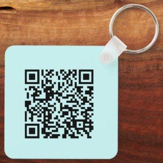 Add Your QR Code Promotional Business Cool Aqua   Keychain