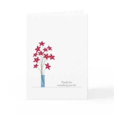 Admin Professionals Day Cards, Red Flowers Card
