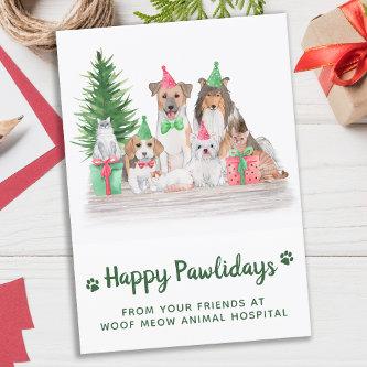 Adorable Animals Dog Cat Puppy Kitten Christmas Holiday Card