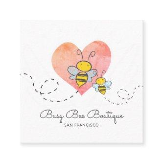 Adorable Busy Bumble Bees And Pink Heart Boutique Square