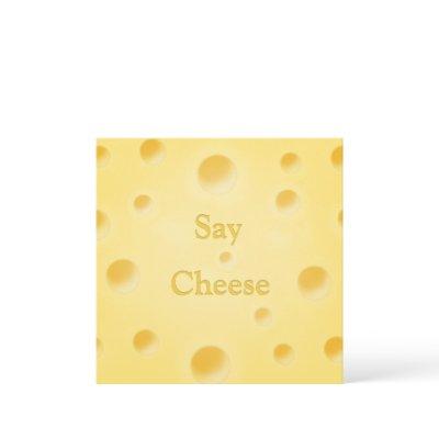 Adorable Cheese Slice Charming Pale Yellow Custom Note Card
