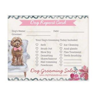 Adorable Custom Dog Grooming Report Card Flyer