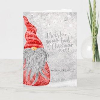 Adorable Cute Gnome Holiday Card