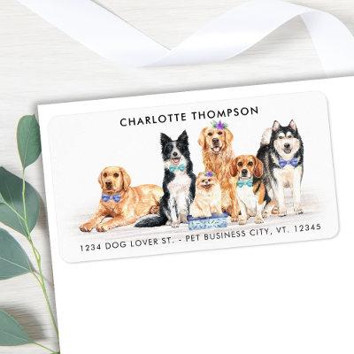 Adorable Dogs Custom Pet Business Return Address Label