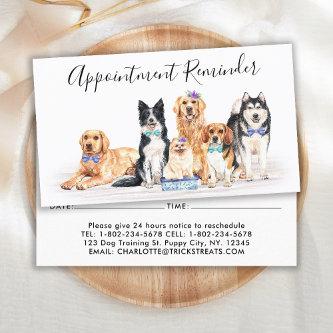 Adorable Dogs Dog Groomer Pet Sitter Business  Appointment Card