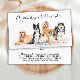 Adorable Dogs Pet Sitter Dog Groomer Business Appointment Card