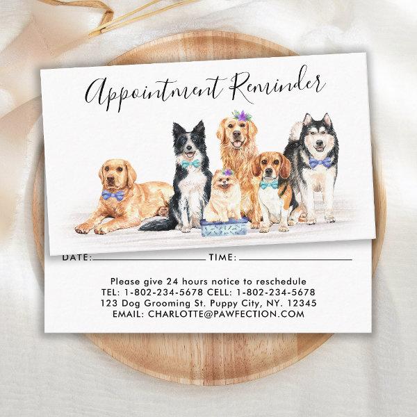 Adorable Dogs Pet Sitter Dog Groomer Business Appointment Card