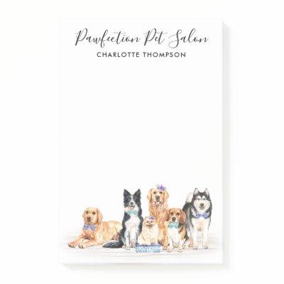 Adorable Dogs Pet Sitter Dog Groomer Business Post-it Notes