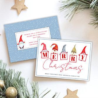 Adorable Merry Christmas Gnomes Business Holiday Card
