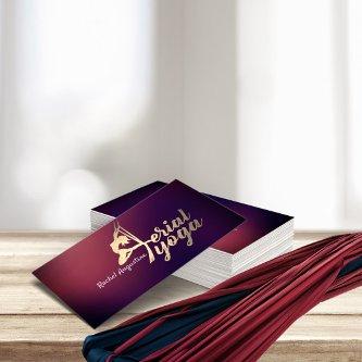 Aerial Yoga Instructor Pilates Fitness Purple Gold