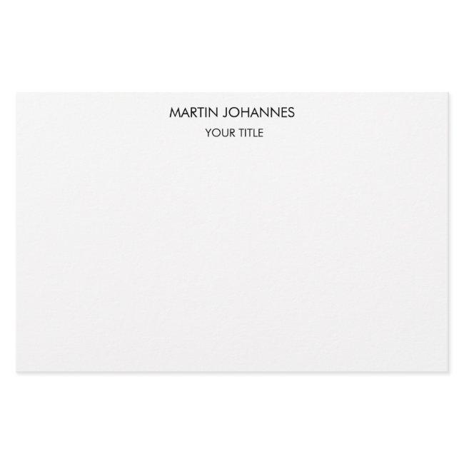 Aesthetic Plain Professional White Modern Stationery