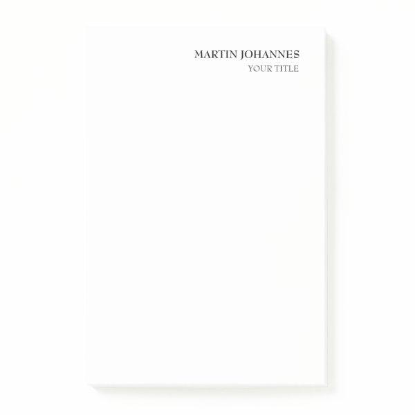 Aesthetic Professional Chic White  Post-it Notes