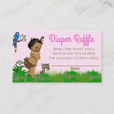 African Girl Safari Baby Shower Diaper Raffle