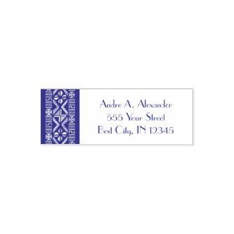 African Mud Cloth Violet Address Self Inking Stamp