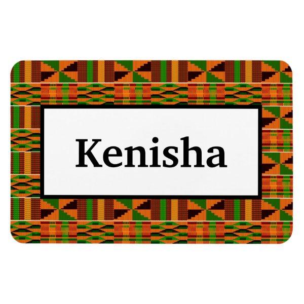 African Orange Classic Kente 4x6 Name Flexible Magnet