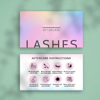 After Care Instructions Lash Client Pink Holograph