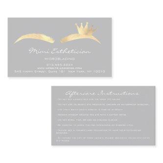 Aftercare Instruction Eyebrow Microblade Gold Gray