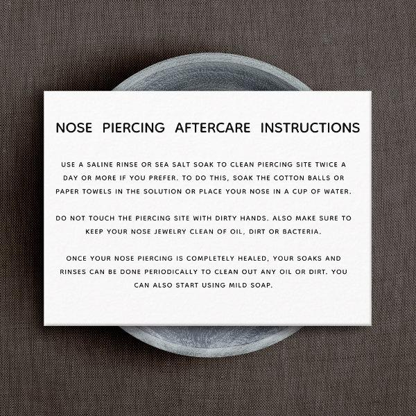 Aftercare Instructions For Nose Piercing Business