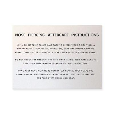 Aftercare Instructions For Nose Piercing