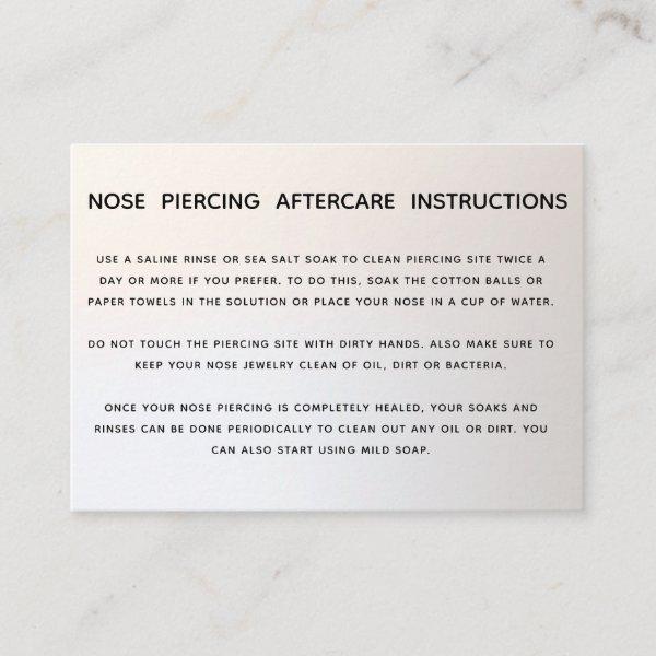 Aftercare Instructions For Nose Piercing